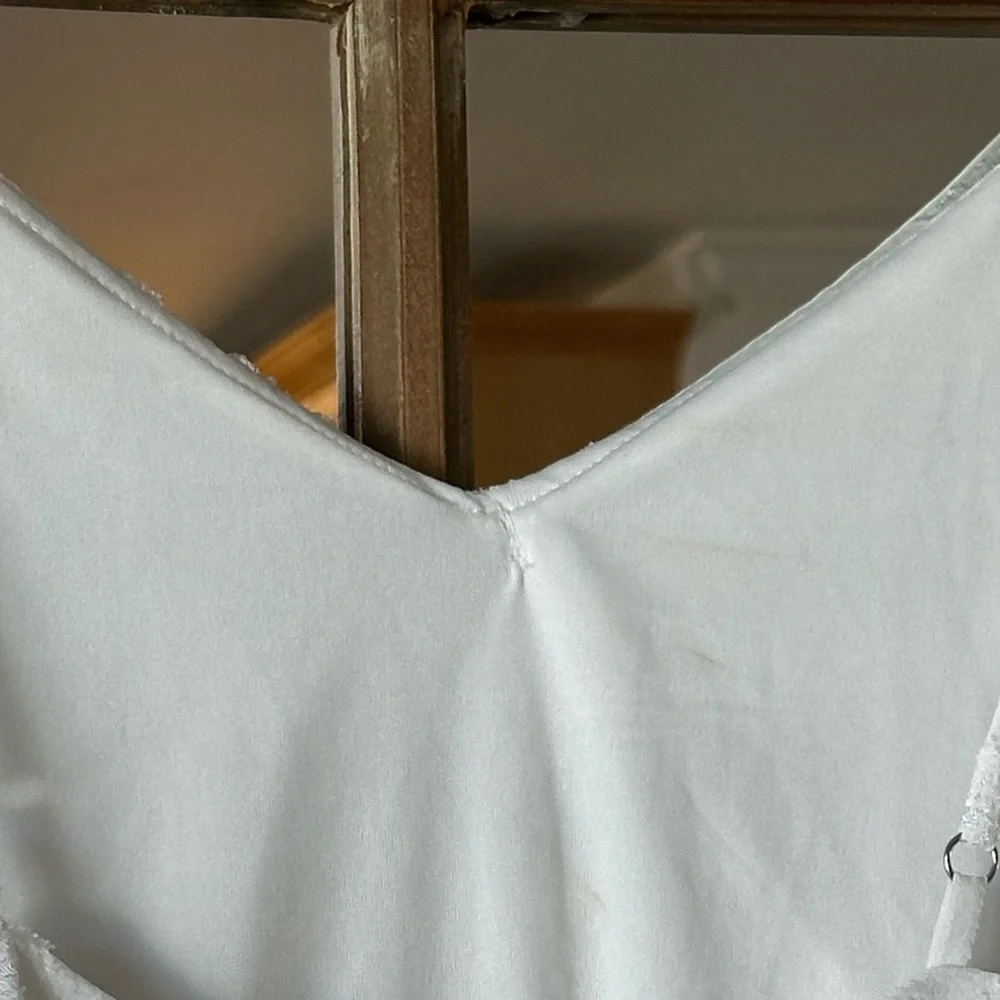 Romantic White Ruffle Maxi Dress XL Boho Bridal Cottagecore BHLDN Inspired - Picture 8 of 8